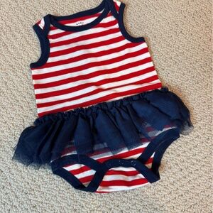 Carter’s Baby girl Red white and blue onsie